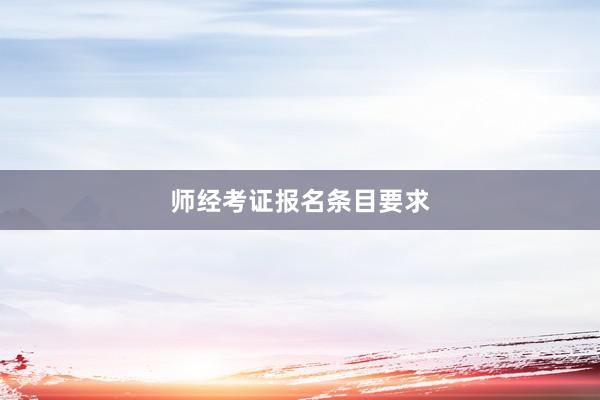 师经考证报名条目要求